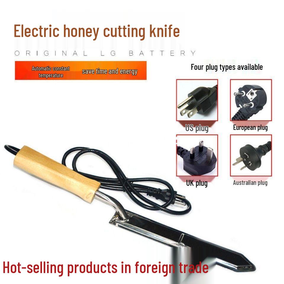Electric Honey Knife with Wooden Handle - Various Standard Plugs Available Wood Handle [American Plug] Electric Knife