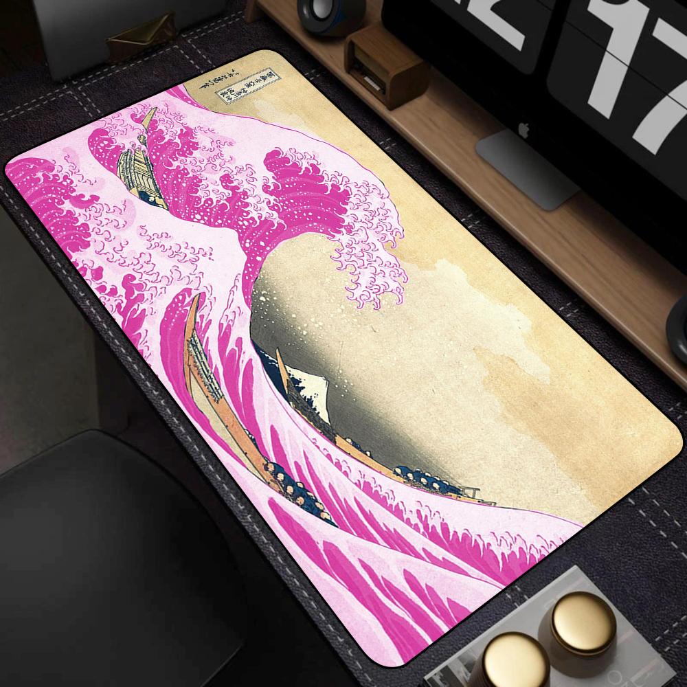 Pad NonSlip Carpet Natural Rubber Big Mouse Mats x Mouse Pad Gamer Black Great Wave Art Mousepad XXL Mechanical Keyboard