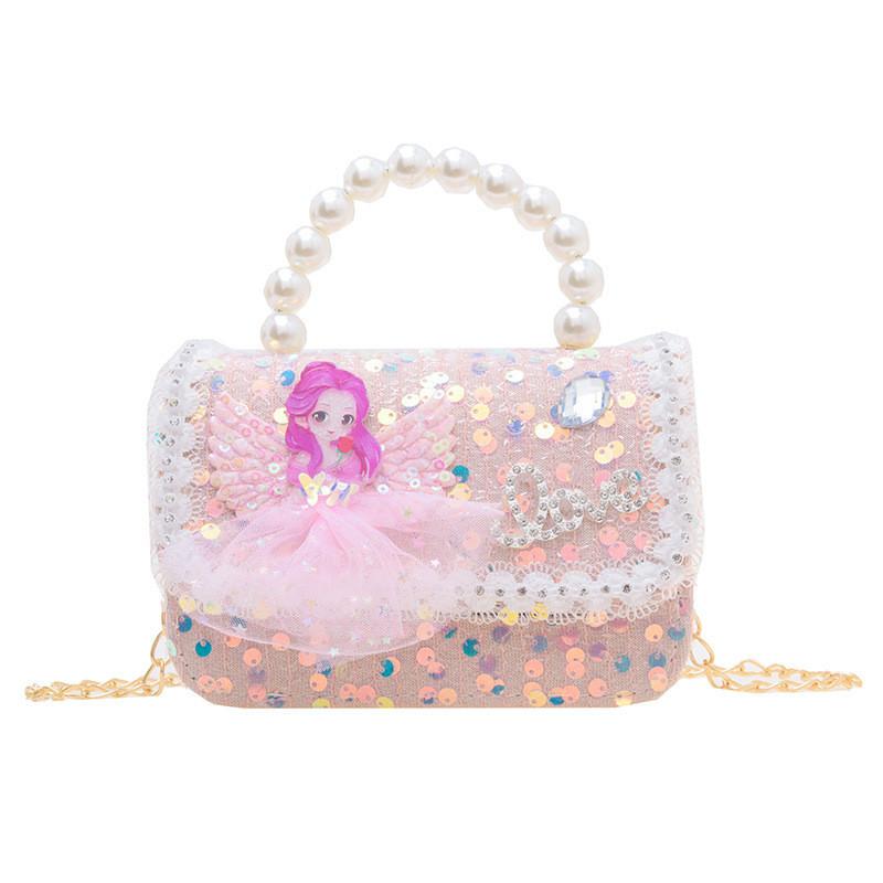 Charming Children's Mini Bag With Soft Polyester Material And Lovely Pearl Accents