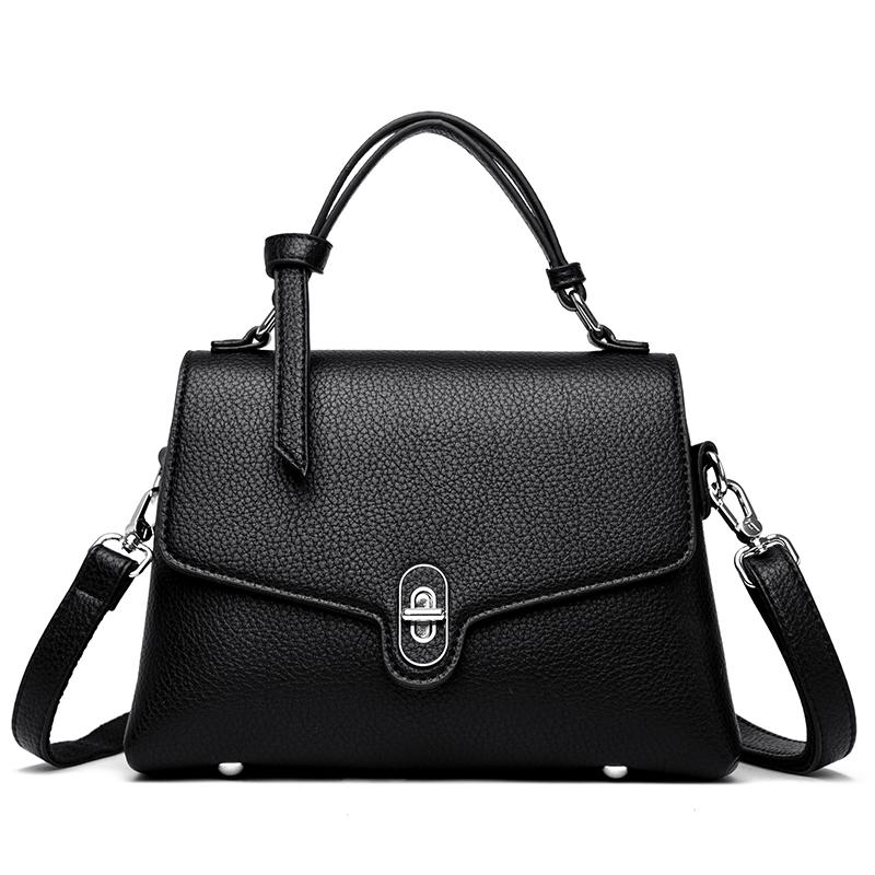 

Женская новая однотонная сумка из искусственной кожи с модным дизайном и замком, большая вместительная сумка через плечо, женская брендовая сумка-мессенджер через плечо