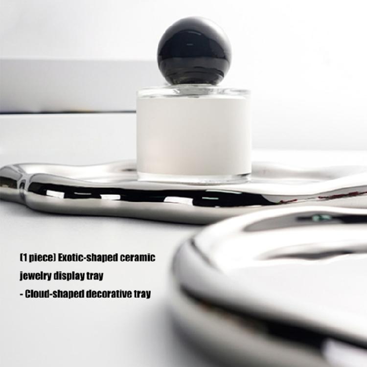 2PCS Artistic Ceramic Trays with Cloud Shape for Modern Home Enhancement and Photo Event Blending Seamlessly Anywhere