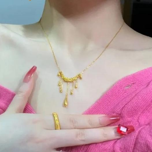 Tibetanisches Silberperlen Wassertropfen Quaste Kette Halskette für Damen Vintage Mode Minimalistisch Geometrische Accessoires