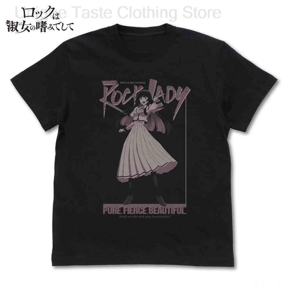 

Anime Rock Is A Ladys Modesty T Shirt Harajuku Fashion Cartoon Print Tshirt Unisex Women Casual Summer Cotton Short Sleeve Tee Top S