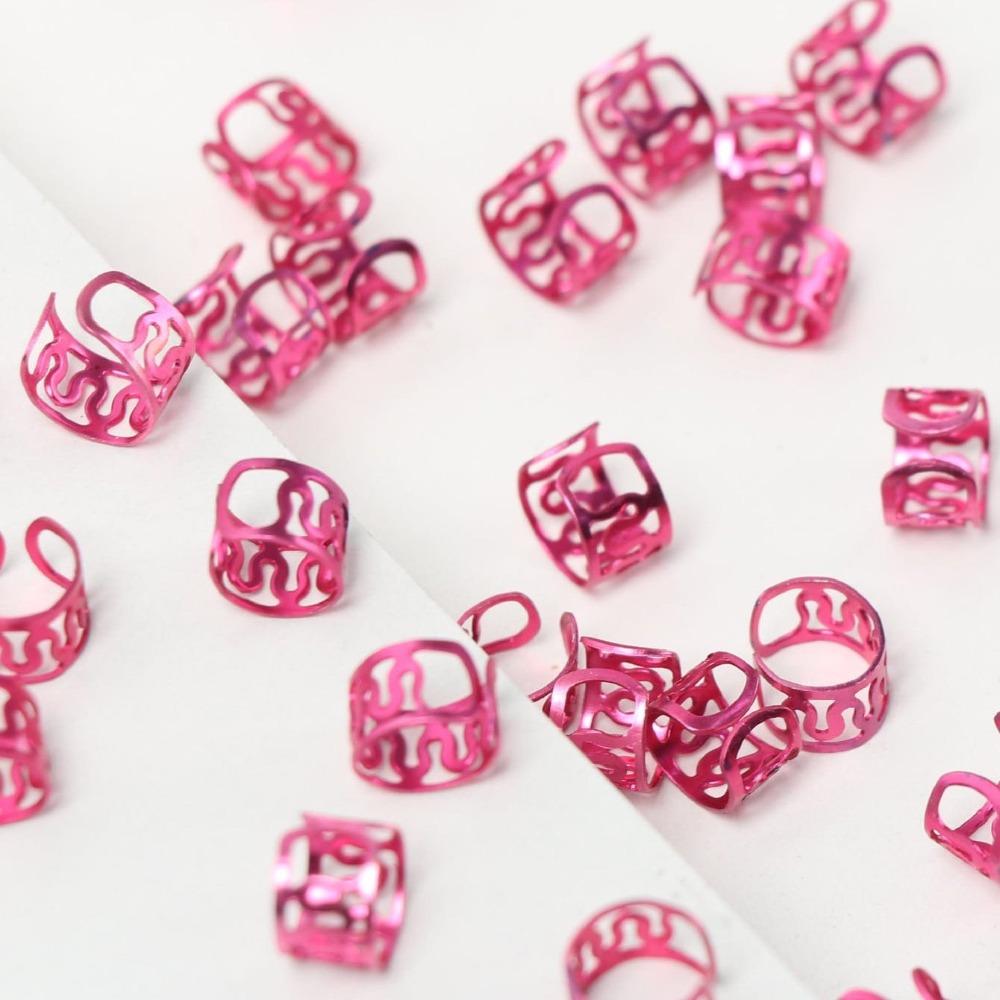 40pcs Metal Cuff Clips Hollow Out Hair Ring Hair Braiding Hair Braid Tubes Dreadlocks Beads Men