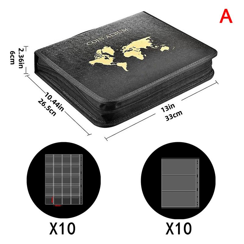 Przenośny zestaw do zbierania monet, wiele kieszeni, przezroczysty, luźny album filatelistyczny z zamkiem błyskawicznym
