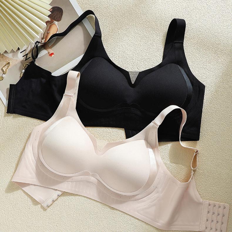 Underwear Summer Thin Women's Gathering Bra Top Support Anti Sagging Non Marking Bra Smooth Noodles Breathable Bra