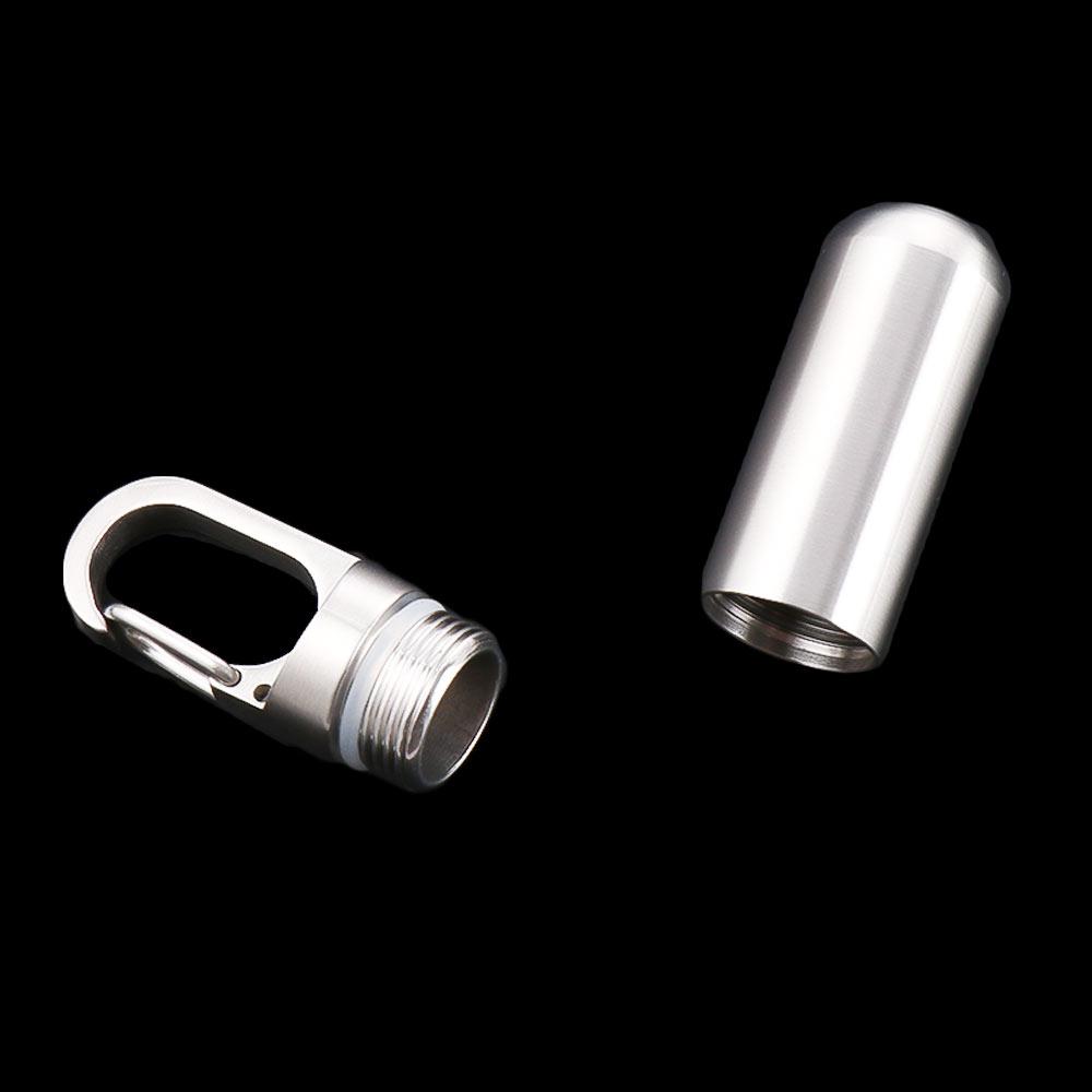 Key Ring Stainless Steel Travel Pill Case Medicine Pill Box Capsules Organizer Granule Storage Box