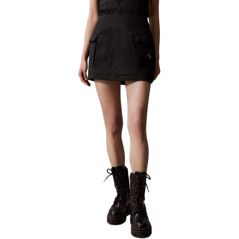 Calvin Klein Minimalist Large Pocket A-Line Quilted Casual Skirt Women Skirts Space-Black J222620-BEH