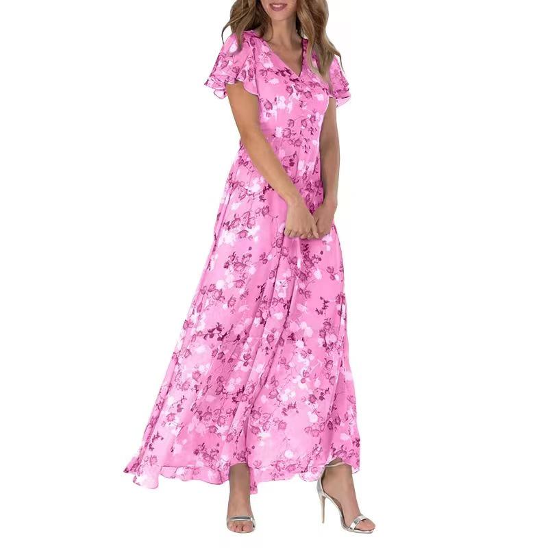 2024 Trendiges Übergrößen-Damen-Sexy-Kleid - Blumendruck, Auf Lager
