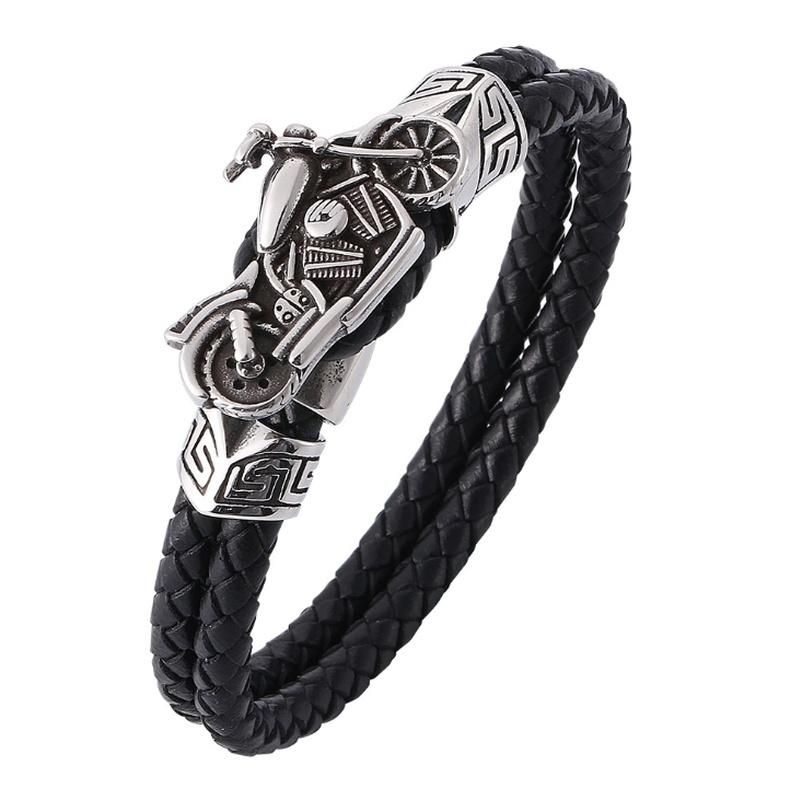 Classic Punk Metal Magnetic Clasp Multilayer Leather Bracelet for Men High Quality Handsome Party Jewelry Male Birthday Gift