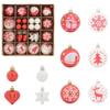 Christmas Ornament Set 40 Pcs Red and White Plastic