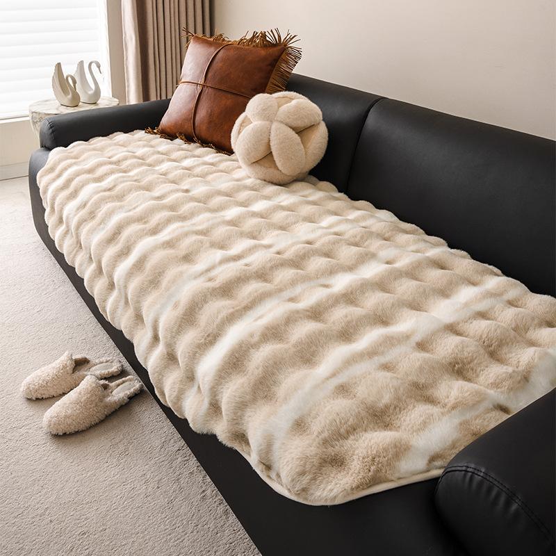 Special-Shaped Irregular Sofa Cushion Autumn And Winter Thickened Plush Straight-Breasted Leather Sofa Seat Cushion  New High-End Cover Cloth