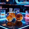 Traktorförmige Whiskeyflasche, Fahrzeugförmiger Whiskeyglasbehälter, Dekorativer Weindekanter Likörflasche für Zuhause Küche Bar