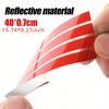 5Pcs Reflective Strips Car Decals Auto Front Hood Grille Mouldings Red Water-Repellent Car Decor Accessories Exterior Parts Sticker