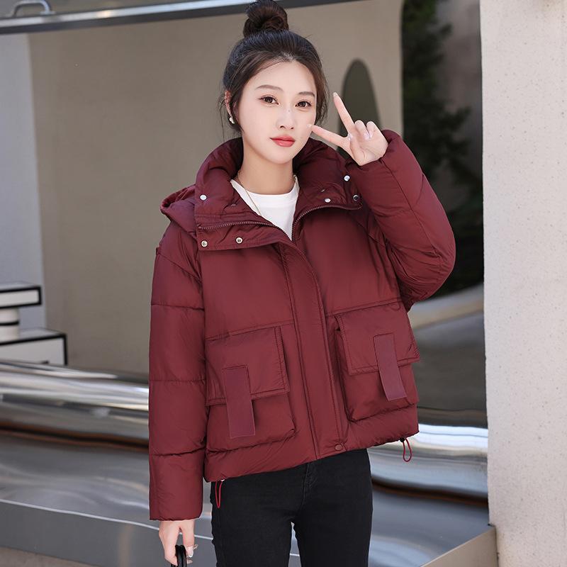 New Down  Clothes Women's Fashion Hooded Short  Clothes Loose Winter  Jackets Thickened Bread Clothes