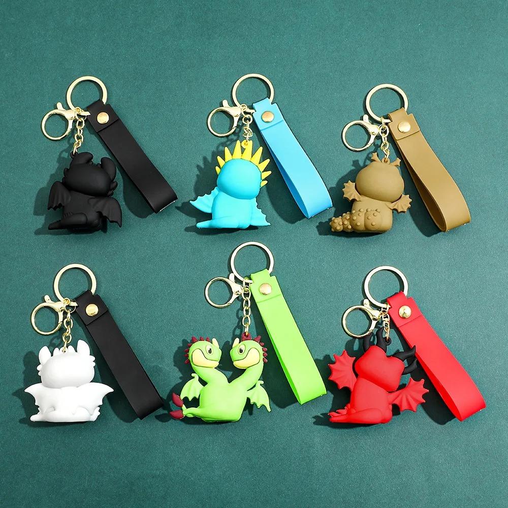 New How to Train Dragon Toothless Keychain Night Fury PVC Figurine Zinc Alloy Key Ring Backpack Charm Pendant Decor Accessory