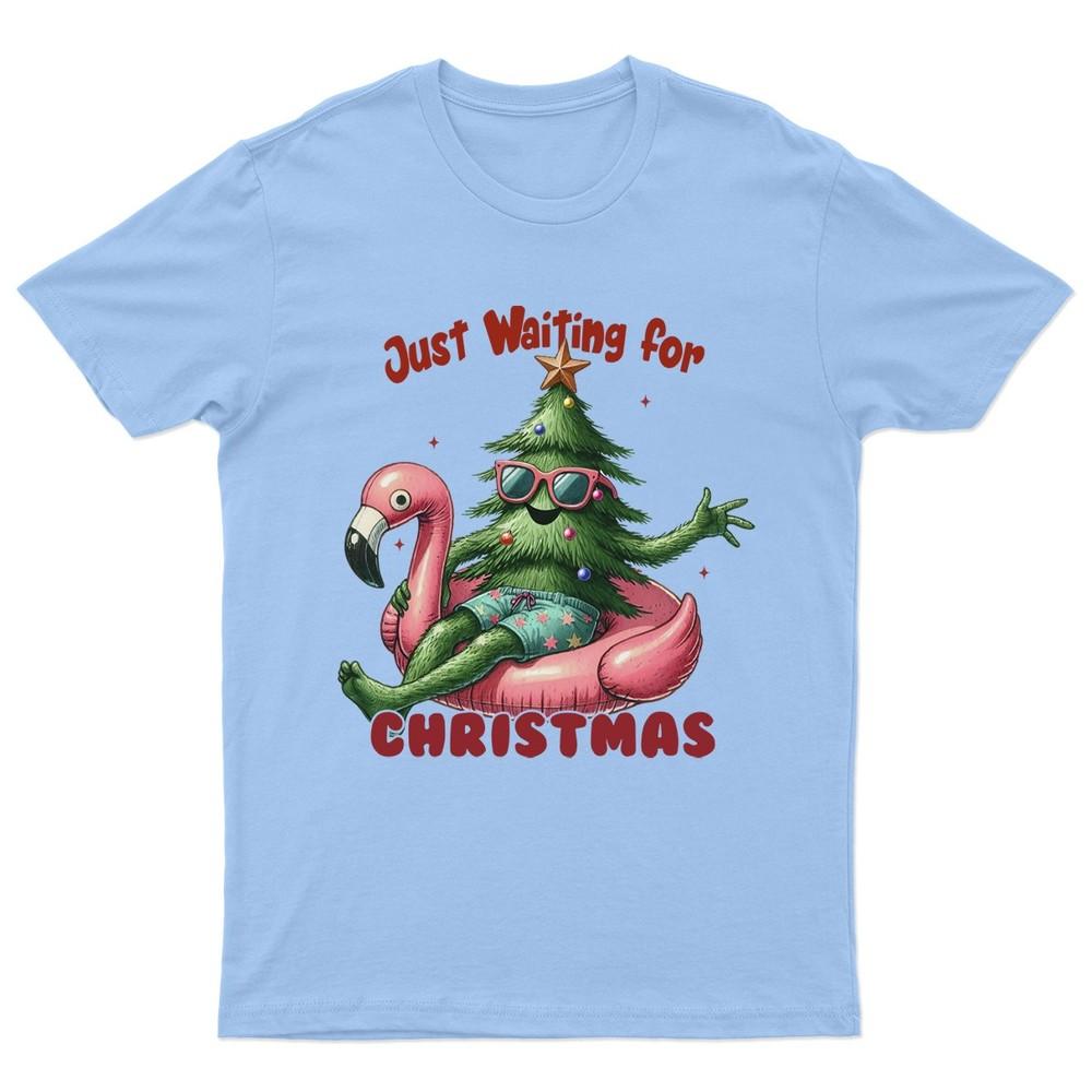 Just Waiting For Christmas TShirt Unisex Retro Seasonal Funny Xmas Santa c S