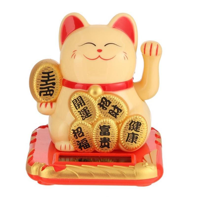 1/2/4 STÜCK Solarbetriebene Maneki Neko Winkende Arm Winkende Glückskatze Glückskatze Für Heim-, Büro- und Autodekoration