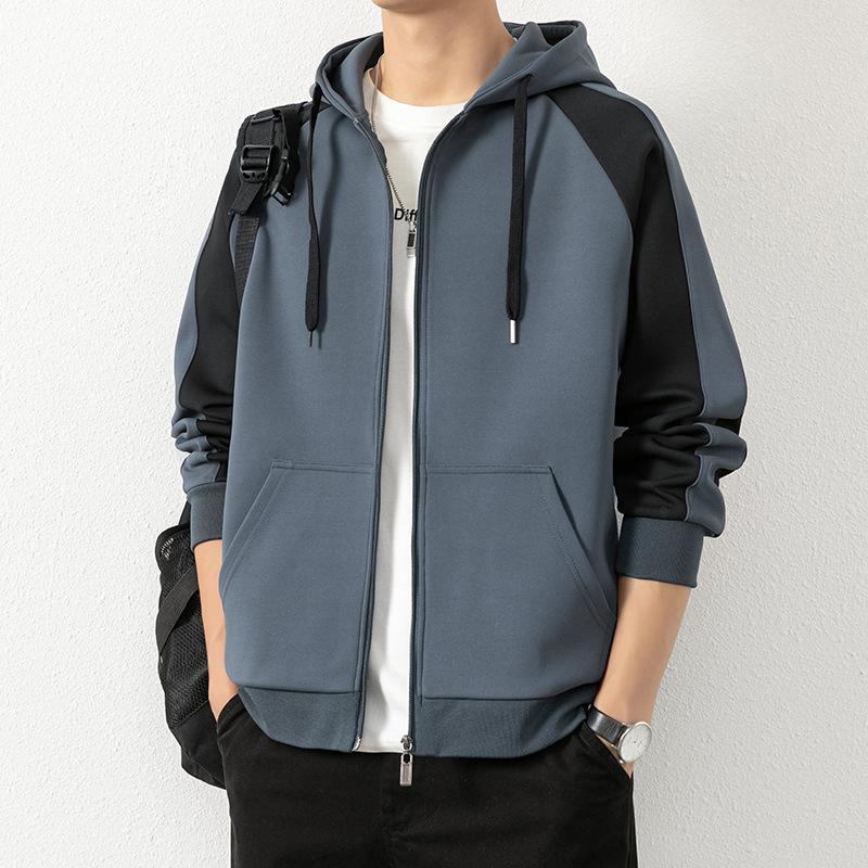 Hooded Cardigan Sweater Men's Spring and Autumn Jacket Jacket Loose Leisure Sports Teenagers