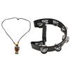 Handheld Tambourine with Hanging Decor Metal Bells Half Moon Drum Black Hand Percussion Instrument for Party Dance