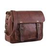 Vintageowa brązowa skórzana torba listonoszka, Skórzana torba satchel, Torba na laptopa