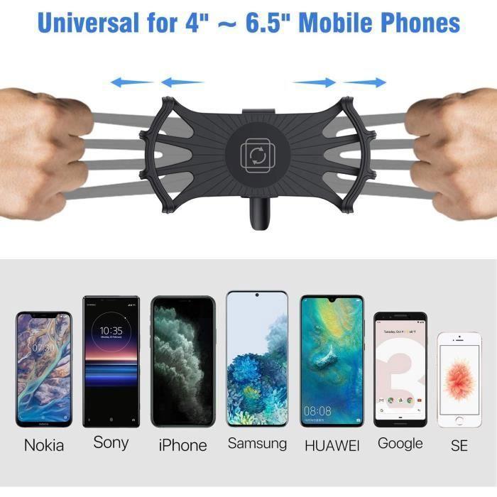 Support Téléphone Vélo - SNAKIOX - Universel - Rotation 360° - Installation rapide - Résistant aux chocs