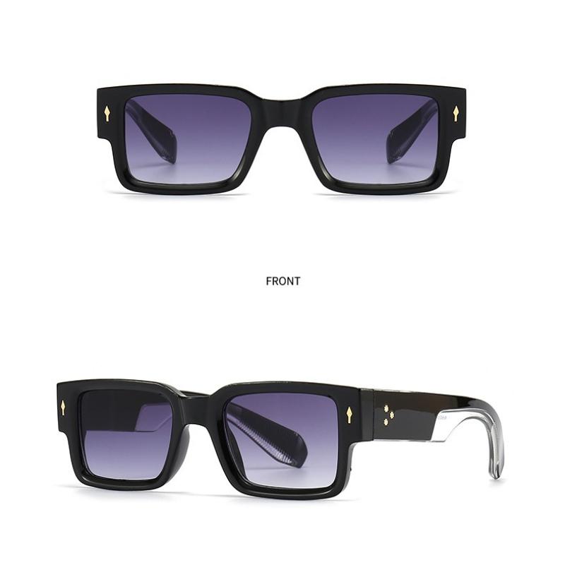 Square Frame Rivet Sunglasses Women Street Style Fashion Eyewear