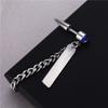 Elegant Goth Pendent Crystal Feather Tassel Korean Dangle Earrings Ear Jewelry Men Earrings Cross