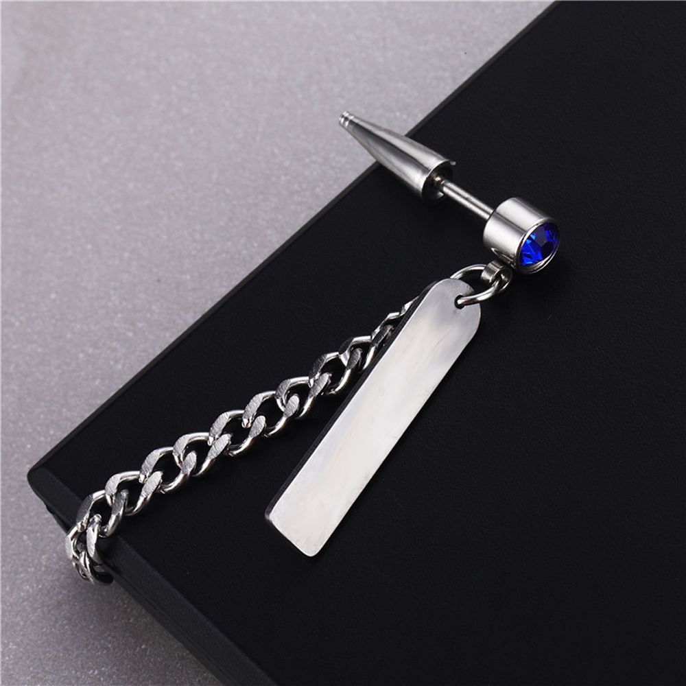 Elegant Goth Pendent Crystal Feather Tassel Korean Dangle Earrings Ear Jewelry Men Earrings Cross