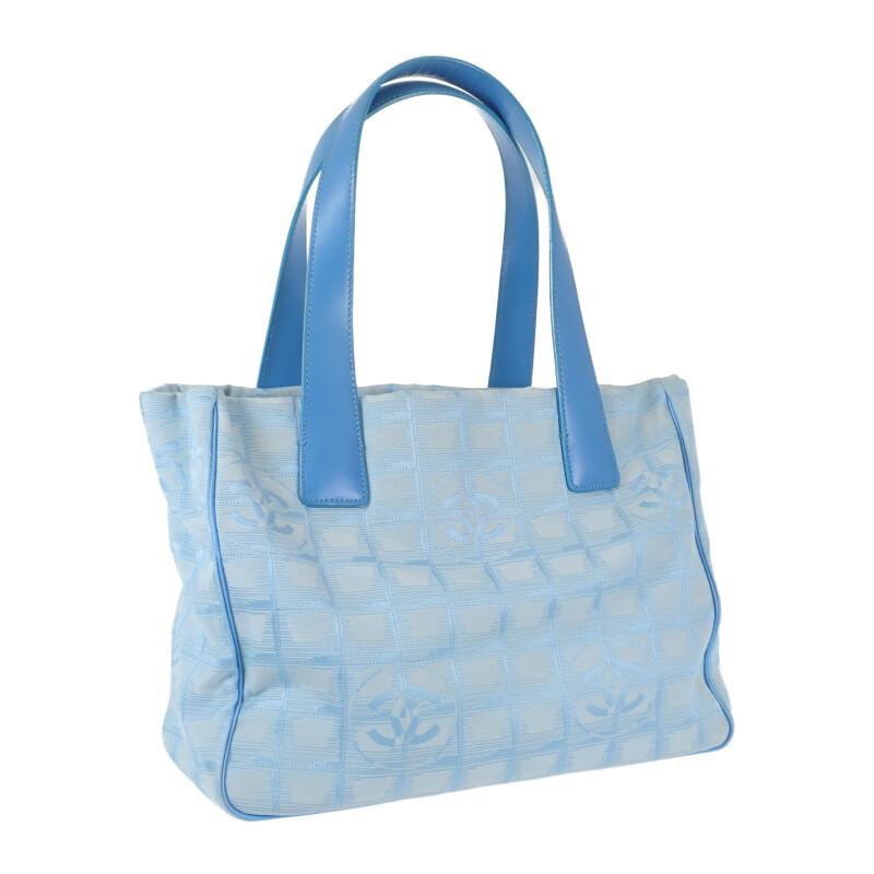 Chanel Tote Bag Blue Nylon/leather Women