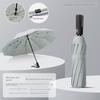 Large Thickened Windproof Reinforced Umbrella for Heavy Rain with Logo, Foldable Dual-Use Black Coating for Sun Protection and Uv Protection