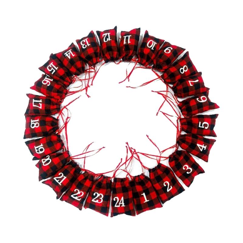 Christmas Tree Skirt Foot Carpet Base Cover with 24 Day Countdown Home Mall Family Gatherings Festive Holiday Decoration