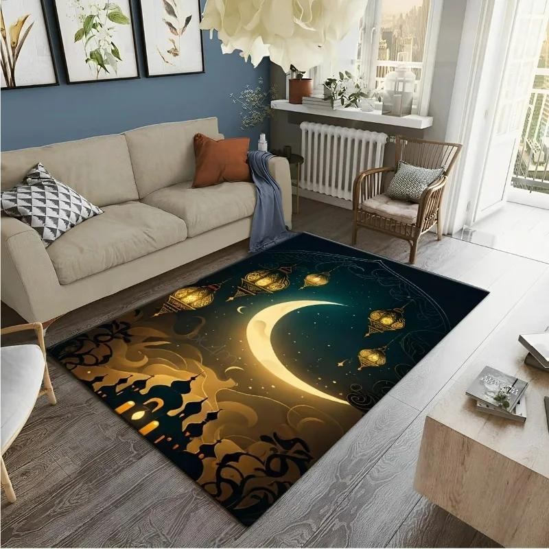 Muslim Prayer Rug – HD Printed Ramadan Worship Carpet | Non-Slip Washable Floor Mat for Living Room Bedroom & Home Decor