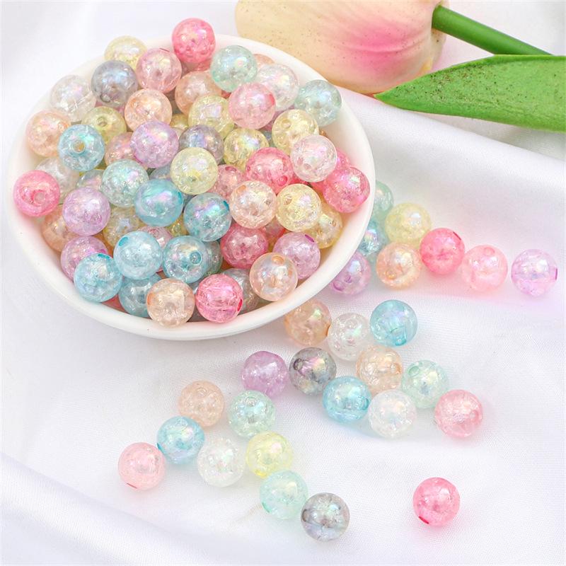 Acrylic AB Crushed Flower Bubble Round Beads for DIY Bracelet Jewelry Making
