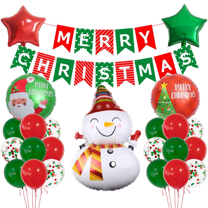 Christmas Balloon Set Gingerbread Man Themed Santa Claus Christmas Tree Party Decorations Kindergarten Decorations