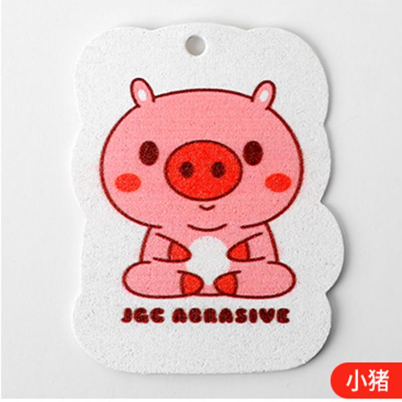Creative Kitchen Bowl Cleaning Brush Cartoon Wooden Sponge Scrubber Dishwashing Block Absorbent Print Compressed