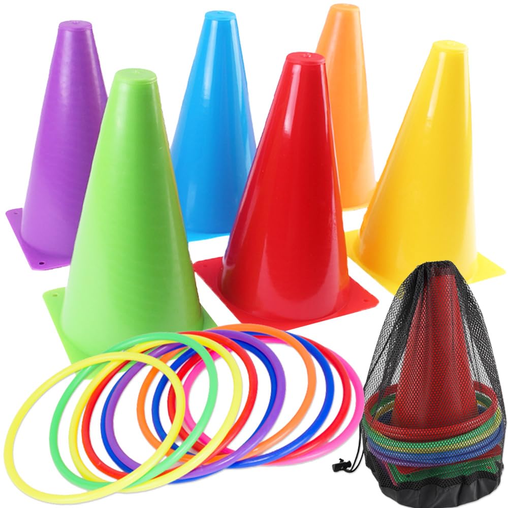 

AZNABLE Кольцеброс Кольцеброс Уличный Цветной Набор из 16 штук Набор, Игрушка, Игра, Игра, Игрушки, Дети, Конусы, Игра, (16 шт.)