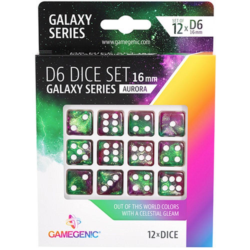 

Набор игральных костей Gamegenic Galaxy Series D6 16 мм (12шт) (Аврора)