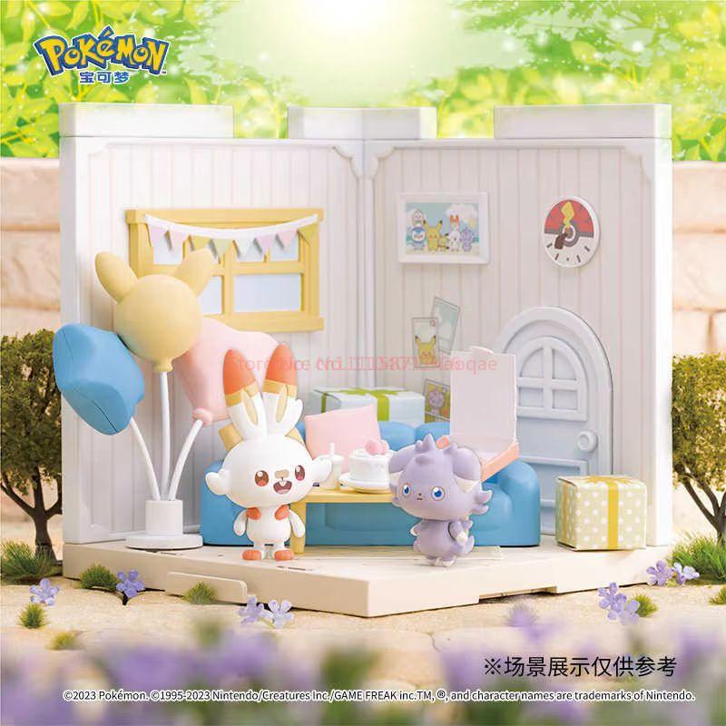 hot! Takara Tomy Poke Peace House Kitchen Bathroom Shop Pikachu Starzora Park Pikachu&Jirachi Toys Playset Gift