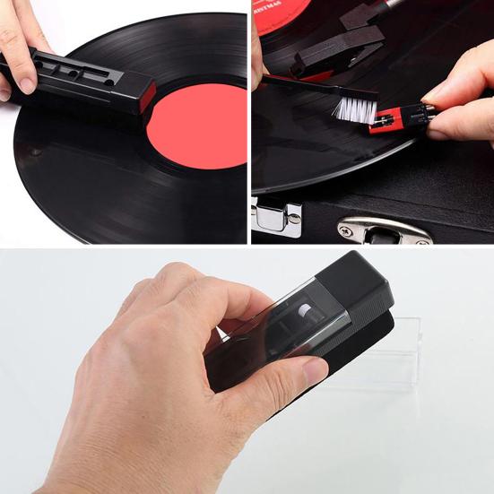 מברשת ניקוי תקליטי ויניל VCD DVD תקליט קומפקטי פטיפון מחט סטיילוס הסרת אבק מברשת ניקוי אביזרי תקליטים