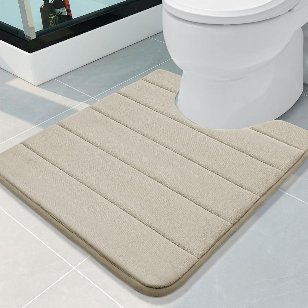 U-Shaped Bath Toilet Mat Anti-slip Memory Foam Rug Soft Comfortable Absorbent Bathroom Shower Mats for Bath Toilet Floor Rug