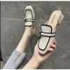 Fashion Shoes Soft Women's Slippers and  Sandals Mules Slides White Summer 2025 Outside Low Heel Korea Style Trend Casual Original