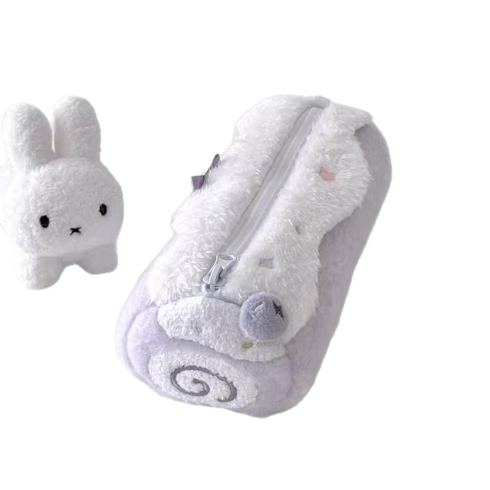 Plush Pencil Case With Large Capacity For Students And Kids