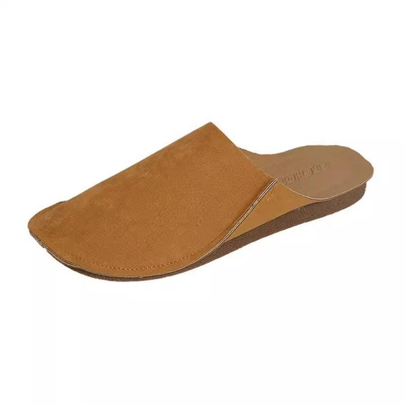 Papuci de casă cu toc gros pentru femei, noi de primăvară și vară, pantofi leneși din piele moale retro cu talpă moale plată, papuci de casă cool pentru femei