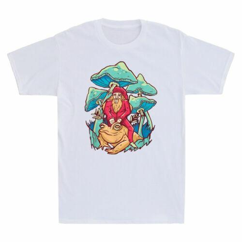Frog Red Spotted Mushroom Little Froggie Themed Funny Men s Cotton T-Shirt Tee S