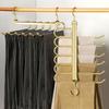 6 Layers Aluminum Pants Hangers,Space Saving Jeans Scarf Organizer,Multi-Functional Closet Heavy Rack for Slacks Skirt Trousers