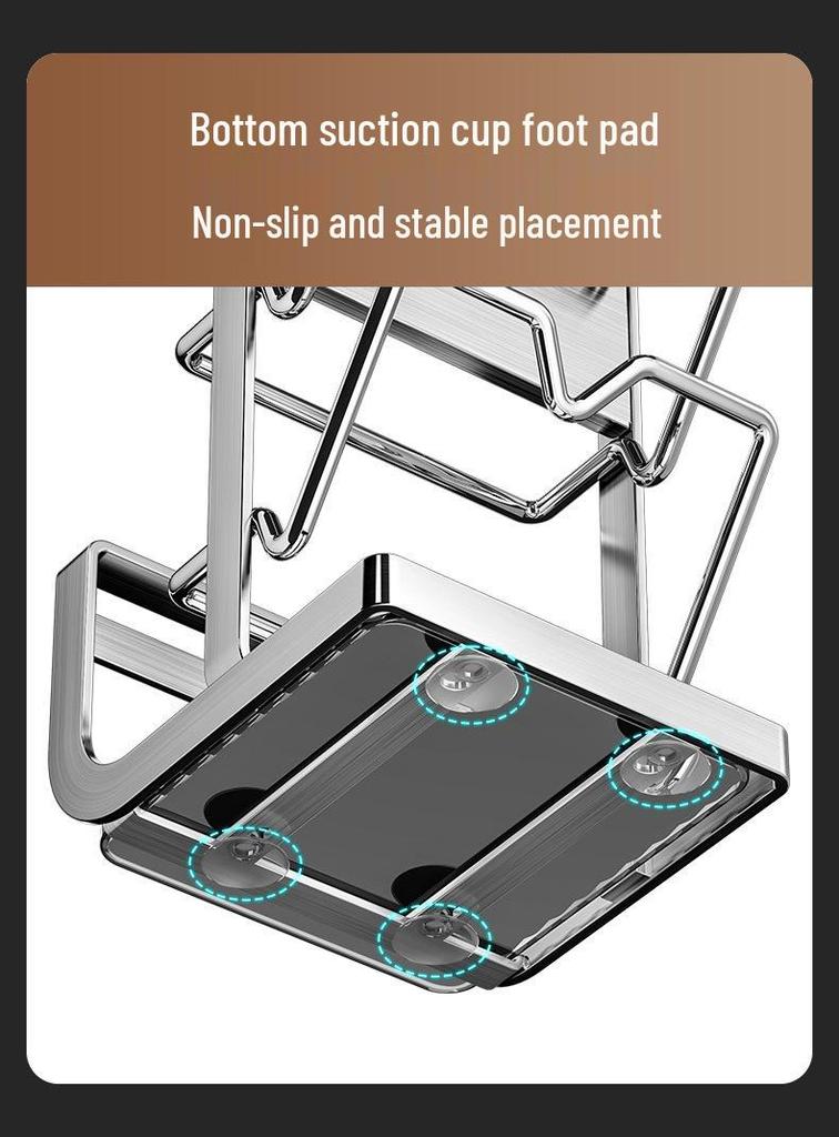 Wielofunkcyjny wiszący stojak kuchenny ze stali nierdzewnej z deską do krojenia i uchwytem na pokrywki do garnków
