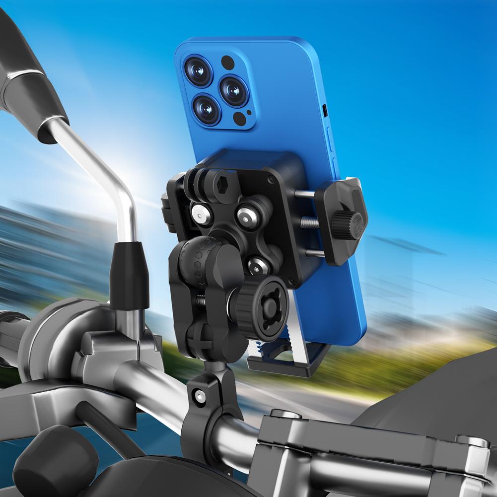 Motorcycle Phone Holder Adjustable Motorcycle Phone Mount Anti-Theft Navigation Bracket for Motorcycle