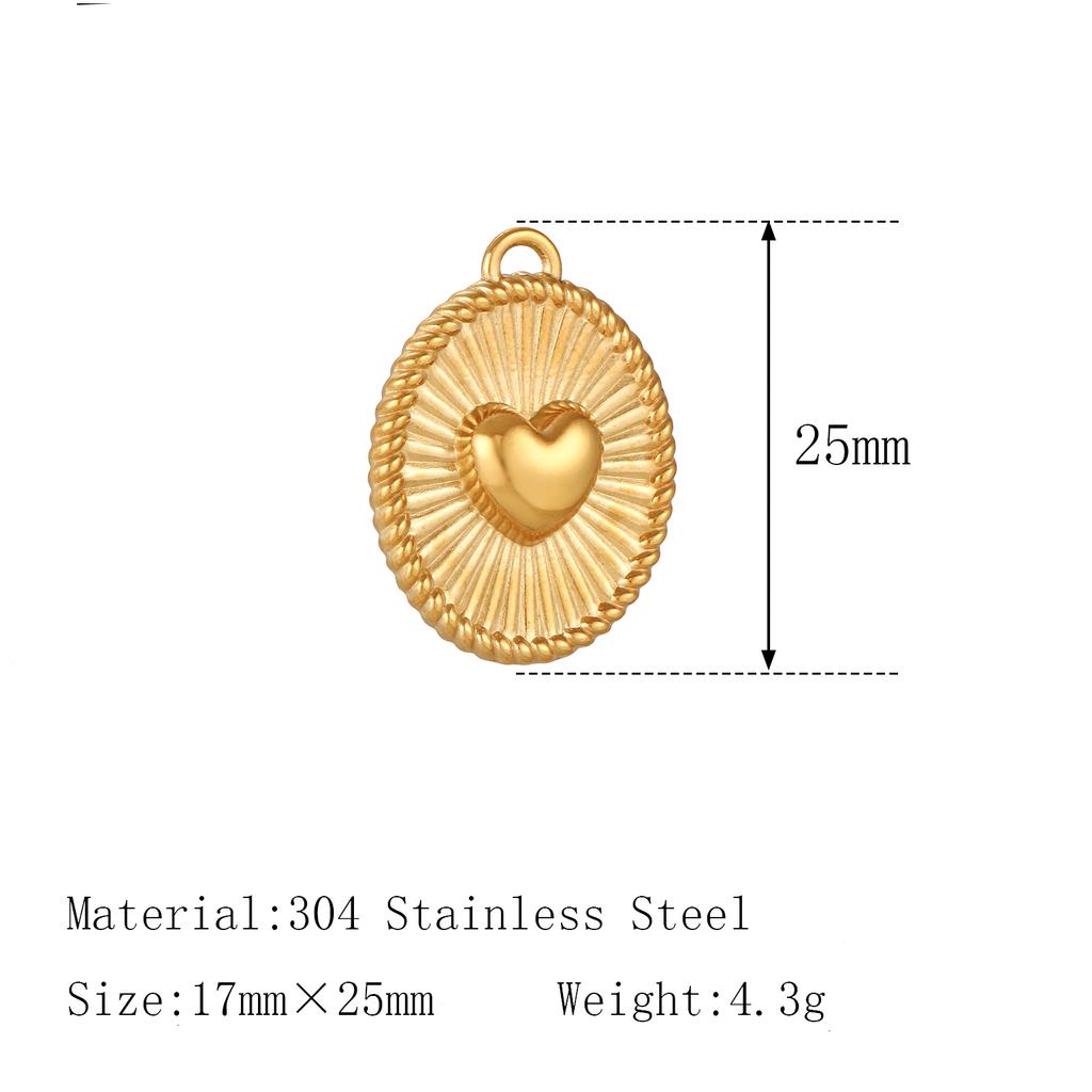3Pcs Large Heart/Sun Face/Flower Charms Stainless Steel Rectangle Big Pendants for Jewelry Connector DIY Necklace Jewelry Making