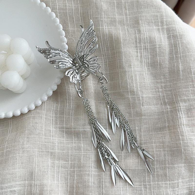 Tassel Butterfly Hairpin Female Hairpin Disc Hair Shark Clip Barrettes Girls Women Headwear Hair Styling Tools Accessories